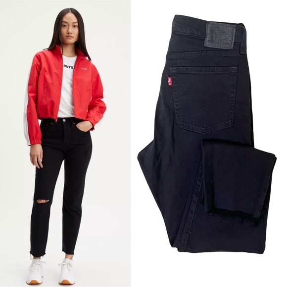 Levi’s Premium Wedgie Fit Women’s Jeans | Black | Cut-Off Hem | 28 - Picture 1 of 15